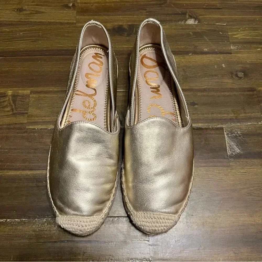 Sam Edelman Gold Kesia Slip On Spadrilles
